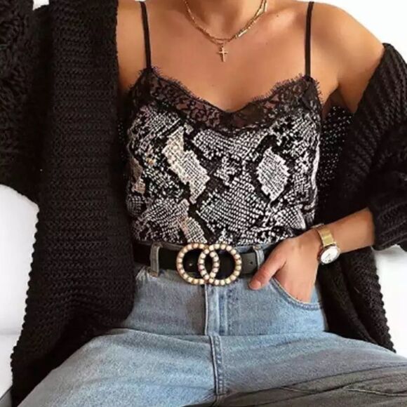 NEW! Pearl Double O-Ring Vegan Leather Belt - Picture 7 of 9